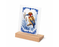 Mr Cadeautjes Glasframe met vaste tekst - design Elegante zeedier-illustratie met porseleinen rand | cadeau