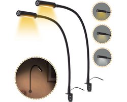 Mr Greenlife Bedlamp - Leeslamp - Bedlampjes Leeslampjes - Bed Leeslampjes met Dimfunctie - Bedlampjes Slaapkamer Volwassenen - Bedlampjes Hoofdbord - Bedlampjes Slaapkamer - Set van 2 - Mat Zwart