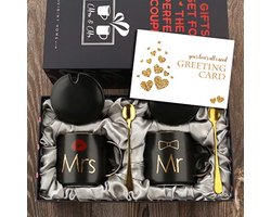 Mr & Mrs Koffiemokken Set – Keramisch Marmer – Cadeau Voor Verloving, Bruiloft Of Jubileum – Voor Bruid En Bruidegom