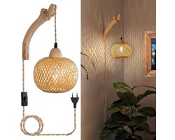 MRKK® Wandlamp Binnen met Snoer - Wandlamp met Stekker voor Binnen - Industrieel en Vintage - Slaapkamer Bedlampje