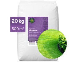 MRS Green+ Gazonmeststof - Extra Groen & Anti Mos - 20 kg voor 500 m² - Allround gazonbemesting - Snelle werking - Voor een ijzersterk en donkergroen gazon