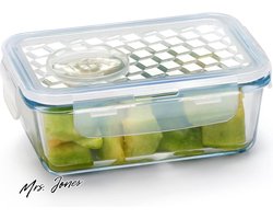 Mrs. Jones 0.45L glazen voedselopslagcontainer - kleine voedselopslagcontainer met lekvrije luchtdichte deksels - maaltijdbereidingscontainers - magnetronbestendig en ovenbestendig - (niet de deksels) .