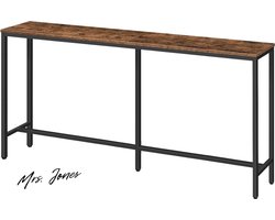 Mrs. Jones 160 cm Smalle Tafel - Lange Entreetafel - Gangtafel - Bijzettafel - Kleine Tentoonstellingstafel - Salontafel Voor Hal Woonkamer Donkerbruinzwart ACTHR16001Z .