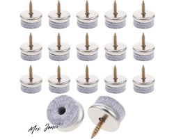 Mrs. Jones 30 stuks viltdoppen 22 mm voor schroeven-stoelpootdoppen-stoelpootbeschermers-meubels bankpoten .