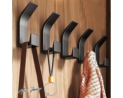 Mrs. Jones 5 Stuks Kapstokhaken Modern Kapstok Kledinghaken Wandhaken Dubbele Garderobehaken Metaal Handdoekhaken Muurhaken Haken Metalen Met Schroeven Kapstokhaken Voor Badkamer Kantoor Slaapkamer - Haakjes Garderobe Hanger .