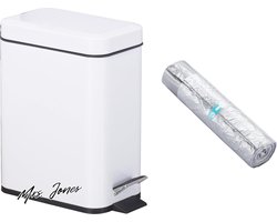 Mrs. Jones 5L 1.3 Gallon RVS Stof Bin Prullenbak Keuken Prullenbak Compact formaat Stille Deksel - Afvalbak Trash Can .