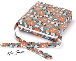 Mrs. Jones Baby Peuter Kid Demontagebare Verstelbare Wasbare Booster Zitting met Riemen Eetkamerstoel Stoel Pads Stoel Toenemende Kussen Reizen Opslag (Uil) .