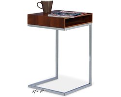 Mrs. Jones Bijzettafel metaal hout verschuifbaar laptoptafel plank woonkamer h x b x d: ca. 61 x 37 x 38 cm naturel .