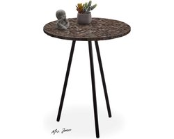 Mrs. Jones Bijzettafel Mozaïek Ronde Siertafel Handgemaakt HxD 50 x 41 cm Bruin Langwerpige Tafel Met Patroon .