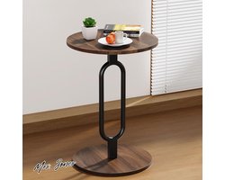Mrs. Jones Bijzettafel rond hout notenhout look- kleine tafel tafelblad bijzettafel- 40 cm Ø hoogte 60 cm woonkamertafel voor de bank .
