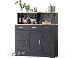 Mrs. Jones Buffetkast opbergdoos 1194 cm dubbellaags dressoir zwart laminaat houten barkast .
