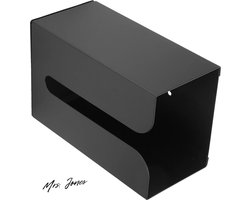 Mrs. Jones Collection Zwarte Servethouder - Wandmontage - Keuken Badkamer Toilet .