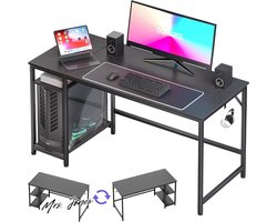 Mrs. Jones Computer Bureau met 2 Planken voor Student en Werknemer - Studie Tafel voor Schrijven - Houten Bureau voor Slaapkamer Kantoor 140x60cm Zwart .