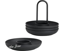 Mrs. Jones Eierdopjes van siliconen eierhouder stapelbaar set van 4 - diameter 112 cm hoogte 95 cm zwart .