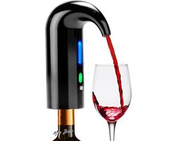 Mrs. Jones Elektrische Wijnbeluchter Draagbare One-Touch Wijnkaraf en Wijndispenser Pomp voor Rode en Witte Wijn - Multi-Smart Automatische Wijnoxideator Dispenser USB Oplaadbaar Tuit Giet .
