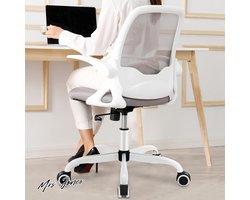 Mrs. Jones Ergonomische bureaustoel ademende mesh computerstoel - comfortabele draaibare taakstoel met opklapbare armleuningen - verstelbare hoogte .