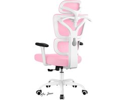 Mrs. Jones Ergonomische Bureaustoel met Grote Rugleuning en Lendensteun - Comfortabele Gamingstoel met Verstelbare Hoofdsteun .