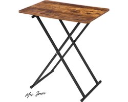 Mrs. Jones Extra grote bijzettafels in hoogte verstelbaar 60 x 40 x 60 cm klaptafels in industriële stijl tv-tafelbladen woonkamer slaapkamer rustiek bruin .