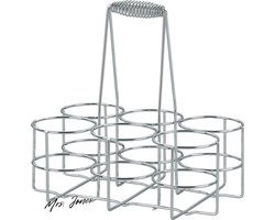 Mrs. Jones Flessendrager 6 flessen verchroomd metaal Loop 31 x 31 x 21 cm zilver - Flessenhouder - Drankhouder .