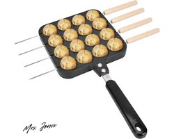 Mrs. Jones Gietijzer Ableskeever Pan - Gietijzer Bakplaat voor Munk en Takoyaki - Authentieke Deense Pannenkoekenmaker .