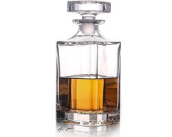 Mrs. Jones Glazen karaf met luchtdichte geometrische stop - whisky karaf voor wijn bourbon brandewijn likeur sap water mondwater - Italiaans lood-glas (26oz/768ml) .