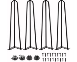 Mrs. Jones Hairpin tafelpoten - 4 stuks - 3 stangen - haarspeldpoten - meubelpoten - voor eettafel - salontafel bureau - 50 cm .