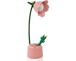 Mrs. Jones Himmel Bureaulamp voor kinderen penhouder dimbare led-tafellamp 3 kleurtemperaturen oplaadbare bureaulamp touch-sensor flexibele arm lezen leren .