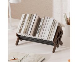 Mrs. Jones Houten kantelbare boekenkast in woonkamer-thuis-kantoor desktop boekenplank organizer boekenplanken opbergrek voor cd's-tijdschriften-boekendisplay bureauorganizer voor boeken en opbergen. .