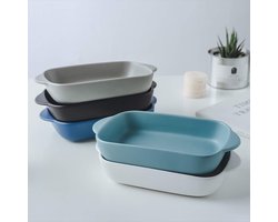 Mrs. Jones Kleine keramische rechthoekige ovenschaal voor oven-lasagn-23 x 125 cm(550ML) met deksel .