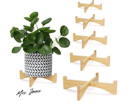 Mrs. Jones Korte bamboe plantenstandaard - Moderne plantenstandaard voor weergave (natuur) - Set van 5 .