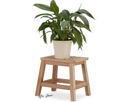 Mrs. Jones Kruk Houten Opstapje Voetenbankje Bloemen Planten Walnotenhout 255 x 295 x 22 cm Natuur .