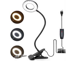 Mrs. Jones Led-bureaulamp leeslamp koud en warm licht 2 natuurlijke lichtmodi lange afstand 360 graden flexibel leren lezen werken .