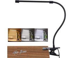Mrs. Jones Led leeslamp dimbaar met klem oogbescherming 3 lichtmodi 10 helderheidsniveaus USB-aansluiting draagbaar flexibel zwanenhals leeslamp slaapkamer bureau .