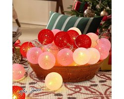 Mrs. Jones Led-lichtsnoer katoenen bollen USB-stekker 6 m 40 leds ballen nachtlicht Kerstmis bruiloft-party kamer slaapzaal binnendecoratie kerstdecor . .