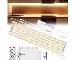 Mrs. Jones LEDstrip 3 m warm wit 12 V met afstandsbediening en stekker - variabele intensiteit voor keuken meubels onder de kast planken rek trap - 180 leds 3000 K .