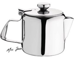 Mrs. Jones Olympia Concorde Theepot Roestvrij Staal 410 ml - Grote Capaciteit .
