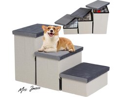 Mrs. Jones Opvouwbare hondentrap - huisdiertrap voor kleine honden en katten - antislip veiligheidsladder voor bed bank met opbergruimte .