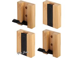 Mrs. Jones Opvouwbare Muurhaken JSVER Hout Wandmontage Kapstokken Enkele Organizer Hook Rack Muur Kapstok Haken voor Hangende Kleding Hoeden Tassen Handdoeken Sleutels - 4 STKS Handig Ophangsysteem .