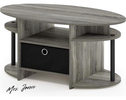 Mrs. Jones Ovale salontafel bak Frans eiken/zwart/zwart. .