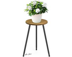 Mrs. Jones Plantenstandaard-Binnen Bijzettafel Plantenhouder Bloempot Moderne Plantendecoratiestandaard Mid Century Houten Plantentafel Kleine Ronde Tafel Hoge Plantenrek Balkon Metalen Plantenplank .