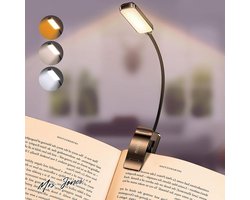 Mrs. Jones Premium Collection - 9 LED Clip op Boek Licht - Flexibel - Warm&Cool Wit Licht - Oplaadbaar - Lange Batterijlevensduur - Power Indicator