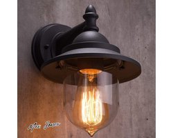 Mrs. Jones Premium Collection Buiten wandlamp voor in de tuin - Vintage - Retro - Zwarte coach lantaarn voor veranda en serre