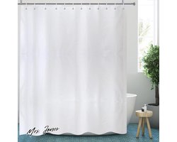 Mrs. Jones Premium Collection Douchegordijn - Wit - Extra lang - Extra groot - Schimmelwerend - Waterafstotend - Met magneet - 200x240 cm .