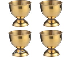 Mrs. Jones Premium Collection Eierdopjes - Roestvrij staal - Stapelbaar - Set van 6 - Zilver - Rond voetje .