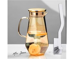 Mrs. Jones Premium Collection Glazen waterkaraf - 17 liter - Met deksel - Uitloop - Handvat - Goud