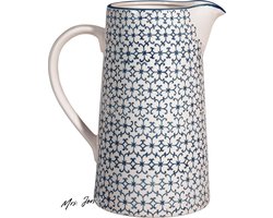 Mrs. Jones Premium Collection Retro Karaf Kristina - Blauw - Keramiek - 2000 ml