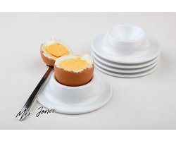 Mrs. Jones Premium Collection Stapelbare eierdopjes - Melamine - Wit - Ø 8,5 cm - 4 cm hoog .