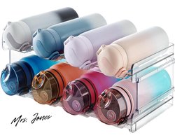 Mrs. Jones Premium Collection Stapelbare Flessenorganizer - Kast Vriezer Voorraadkast - Keukenwerkbladopslag - Plastic - 8 Containers - 2 Stuks .