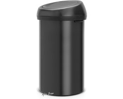 Mrs. Jones Prullenbak Touch Bin Matt Black 60 Liter - Grote Capaciteit - Afvalscheiding .