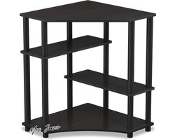 Mrs. Jones Ruimtebesparend Hoekbureau met Planken Espresso Zwart 79x724x572 cm .